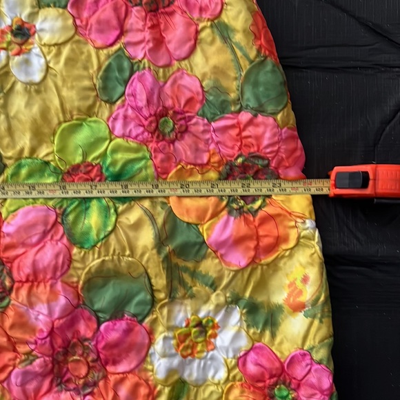 Vintage Embossed Floral 3/4 Zip Front House Coat Lounger Muumuu Dress Size M - Picture 11 of 14